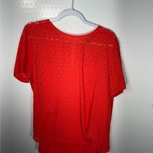 Banana Republic Red Blouse with Triangle Cutouts 373